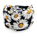 Bohemian elastic cotton headband featuring black and white daisy floral patterns - 43-Daisy Flower