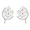 Detailed view of teardrop rhinestone breast stickers with iridescent AB crystals for makeup - Pattern 99