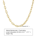 4mm vergoldete Edelstahl-Gliederkette Halskette mit verstellbarer Länge und ovalen Gliedern - Texturierte Flache Ankerkette / 4mm*40+5cm