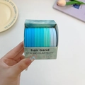 Dopamine candy colored high elasticity hair bands in field green gradient set - Green Blue 20 Pcs Set