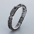 Bracciale a catena cubana punk 12mm in acciaio inossidabile argento vintage - Canna Di Fucile