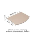 Beige wooden fan-shaped jewelry display board for rings and necklaces, 34x25cm size - Arc Square Board (Champagne)