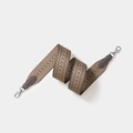 Ethnic style wave pattern bag strap in brown and grey with silver metal lobster clasps - Width 5cm Length 70cm / Grey With Silver Buckle