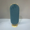Navy velvet jewelry display stand with a gold metal frame for necklaces and pendants - Single Screen Stand (Blue)
