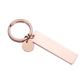 Llavero de acero inoxidable oro rosa con etiquetas rectangulares y redondas - Oro rosa