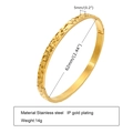 Golden hammered texture stainless steel open bangle bracelet with a polished finish - Gold Hammered Texture Cuff Bangle(B-459)