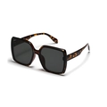 Vintage oversized square sunglasses with tortoiseshell frames and dark grey lenses - Tortoiseshell Grey Lens