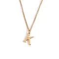Minimalist 18k gold plated necklace with capital letter K pendant on a fine chain - Gold K