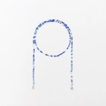 Blue and purple beaded glasses chain with silver lobster clasps for mask or eyewear - Medium Dark Blue Mix