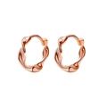 Minimalist rose gold twisted hoop earrings with irregular knot design for women - EH0404/Rose Gold Knot Earring