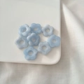 Light blue acrylic flower beads for DIY jewelry making and handmade hair accessories - Light Blue Marbled
