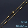 Collar de acero de titanio dorado con racimos de tres cuentas y 500mm - Collar Dorado (KN232157-Z) / 500x3mm