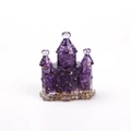 Fairy castle desktop ornament made of purple amethyst crystal resin with gold foil flakes - Amethyst Type 2