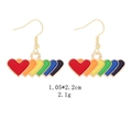 Rainbow heart-shaped dangle earrings with gold hooks for Pride and Valentine's Day decor - Rainbow Heart
