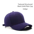 Indigo blue baseball cap featuring a hard-top structure and unique pineapple-grid texture - Pineapple Grid Structured Plain / Indigo