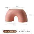 Petit tabouret arc-en-ciel nordique rose en plastique, 36x19,1x18,5cm robuste pour enfants - Rose Pêche