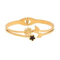 Bracelet double rang en acier inoxydable doré avec breloques papillon et fleur - Style Papillon Marguerite Émail (5#)