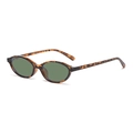 Retro oval sunglasses featuring a stylish tortoiseshell frame and dark green lenses - Tortoiseshell Green Lens