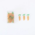 Trombones créatifs en forme de carotte orange et vert avec boîte de rangement en plastique - Carotte (10 Pièces/Paquet)