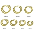Minimalist S925 sterling silver gold hoop earrings shown in seven sizes from 6mm to 12mm - 6mm / Gold