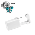 Sterile disposable ear piercing tool with silver 6mm butterfly stud and blue crystal - Steel-Blue Zircon