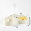 Automatic pet waterer and feeder in beige with sizing details and transparent bottle - Basic Style / Vanilla Brown