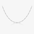 Minimalist S925 sterling silver tube link chain necklace for women in silver finish - Platinum-538 (Silver Tube Chain)