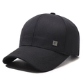 Casquette de baseball classique en coton noir pour homme avec logo F en métal sur le côté - Réglable / Noir