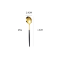 Black and gold 304 stainless steel coffee spoon with high gloss finish, 13cm long - Black Gold Small Spoon