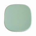 Mint green minimalist square contact lens case with rounded corners on white background - Green