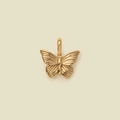 Elegant gold butterfly pendant with textured wings for DIY jewelry necklaces - Butterfly Pendant