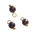 Pendaglio in pietra naturale sfaccettata rosso scuro 4mm con dettagli dorati DIY - Granato (4mm, 5 Pezzi/Confezione)