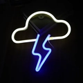 Cloud and lightning LED neon sign with white and blue glow for bedroom decor - 1-2W / Cloud + Lightning Warm White Blue