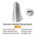 304 stainless steel piping nozzle 113 for leaf patterns with size measurements - 113 (Leaf)