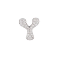 Silver letter Y pendant with zircon stones for DIY necklace and bracelet jewelry - Letter Y Pendant