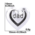 Silver heart-shaped dad charm for modular bracelets 10mm stainless steel accessory - Silver Heart-dad