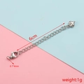 Catena di estensione da 6cm in acciaio inossidabile argento con cuore e chiusura a moschettone - Colore Acciaio 1#