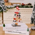 Houten kerstboom tafeldecoratie met sneeuwpop en Merry Christmas tekst - Zittende Kabouter