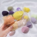 4-pack of soft makeup sponges in yellow orange and pink colors in clear packaging - OPP Bag 4Pcs Set / Yellow Series