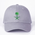 Klassische graue Baseballkappe mit grünem Palmen- und Schwert-Emblem auf der Vorderseite - Grau