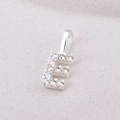 925 sterling silver letter E pendant necklace with sparkling clear diamond stones - Letter E / Silver