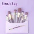 9-piece lavender makeup brush set with matching faux leather envelope travel pouch - 9Pcs Little Purple Potato + Purple Brush Bag