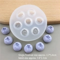 7-cavity blueberry silicone mold for chocolate fondant crafts measuring 7.4x1.7cm - Silicone / XL Size 7-hole Blueberry Mold Semi-transparent