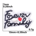 Abalorio Forever Family plateado y negro para pulseras de relicario flotante - Forever Family-Plata Negro