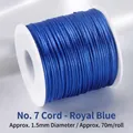 Cordon nylon bleu roi 1,5mm, bobine 70m pour bijoux DIY et nœuds chinois - 1.5mm/70m / Bleu Royal
