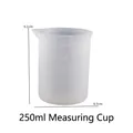 Taza medidora de silicona traslúcida de 250ml para resina con marcas de escala - Taza medidora de 250 ml (versión nueva)