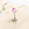 Pendiente de bola rosa con garra de acero inoxidable para piercing en el cartílago - Rosa (Pieza única) / Rosa