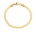 Minimalist gold plated stainless steel snake chain bracelet with lobster clasp - 4mm-19cm (33318) / 14K Gold