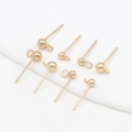 Detailed view of gold-plated 925 silver ear studs with hanging loops for DIY jewelry - Champagne KC Gold
