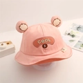 Pink cotton baby bucket hat with bear ears and COOL embroidery for toddlers - 8 Months-3 Years (46-50cm) / 15 Pink (COOL)